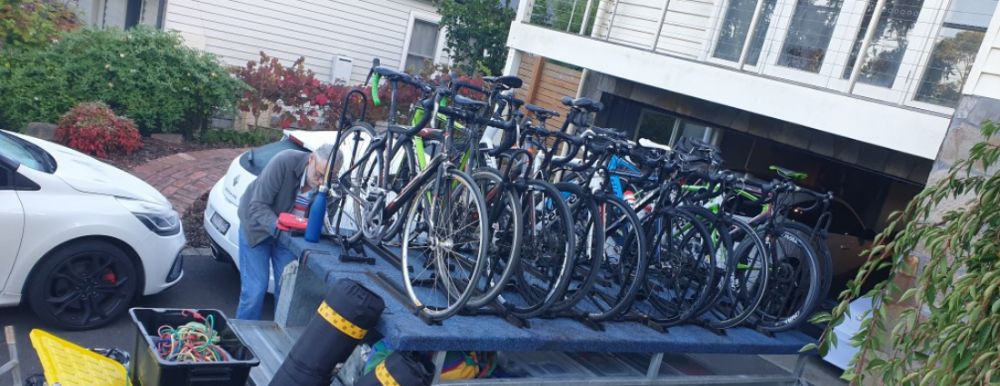 group of bikes ready for cycling